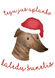 Kalėdinis atvirukas KALĖDŲ ŠUNELIS - 5 šuniukų spalvos